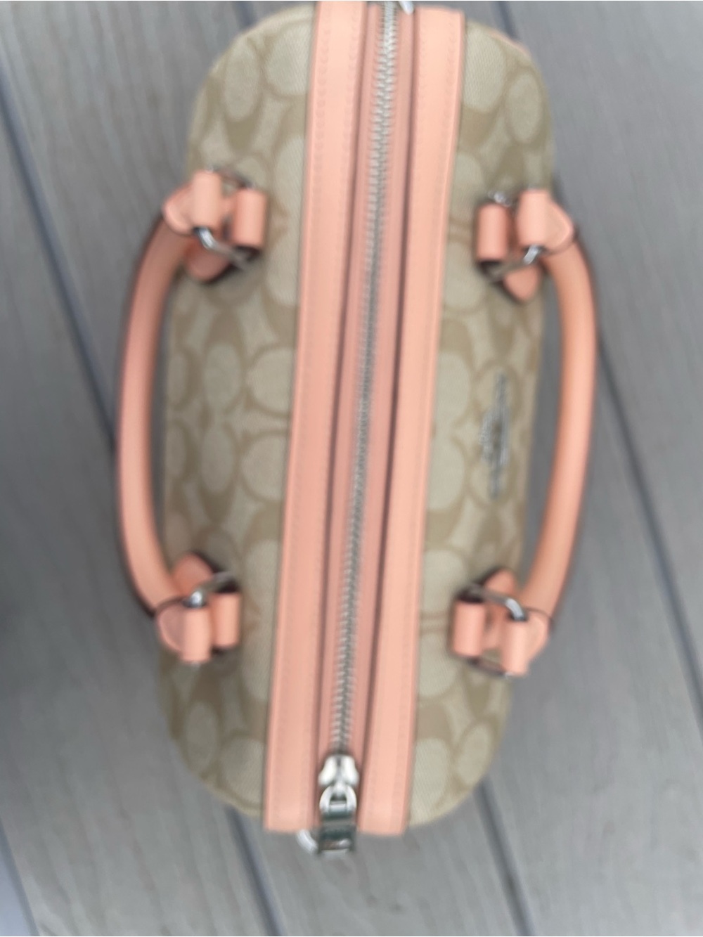 Coach Medium Peach and Beige Signature Rowen - Picture 6 of 11